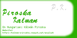piroska kalman business card