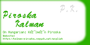piroska kalman business card